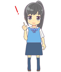 シンプルな閃いたOL風女性のイラスト素材