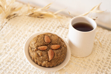 cup of coffee and cookies