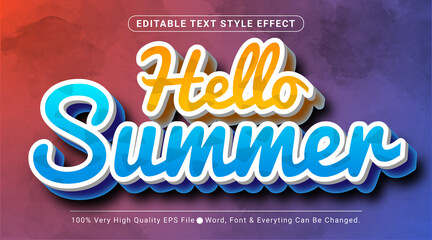 Hello summer text effect, Editable Text Effect