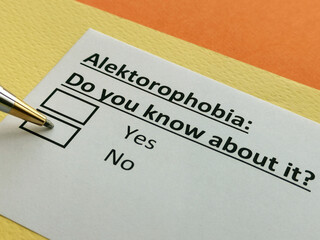 One person is answering question about alektorophobia.