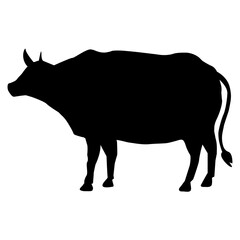 cow icon on white background. cow silhouette. cow symbol. flat style.