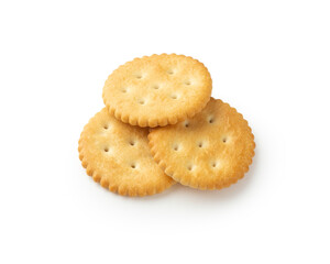 Cracker cookies isolated on white background with clipping path.
