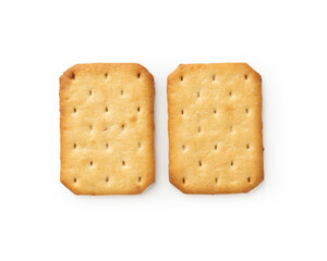 Cracker cookies isolated on white background with clipping path.