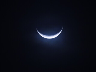 Obraz na płótnie Canvas Thirteen percent of waxing crescent moon