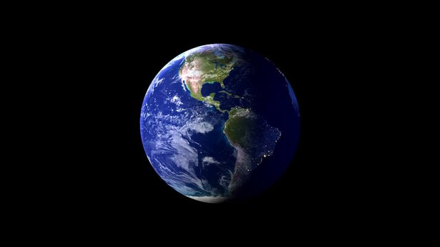 Planet Earth rotates on Black Background, Element of this image furnished by Nasa.