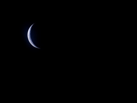 Thirteen percent of waxing crescent moon