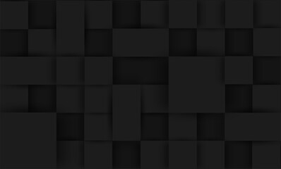 Abstract. Black square shape background. light and shadow. Vector.