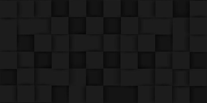 Abstract. Black square shape background. light and shadow. Vector. © lim_pix