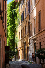 Fototapeta na wymiar Residential street, Rome 2019