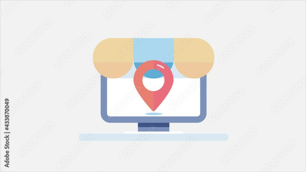 Wall mural local seo, search marketing and local business ecommerce with map pointer address. local business st