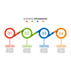Vector infographic design template. Business concept with 4 options, parts, steps or processes. Can be used for workflow layout, diagram, number options, web design. Data visualization.