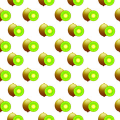 Seamless Pattern Abstract Elements Food Kiwi Vector Design Style Background Illustration