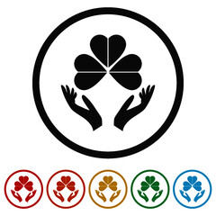 Shamrock ring icon color set