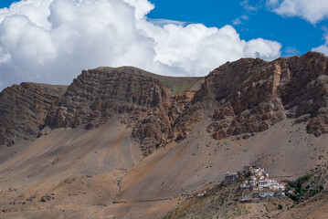 mountain landscape with sky and clouds
Spiti valley, himachal pradesh