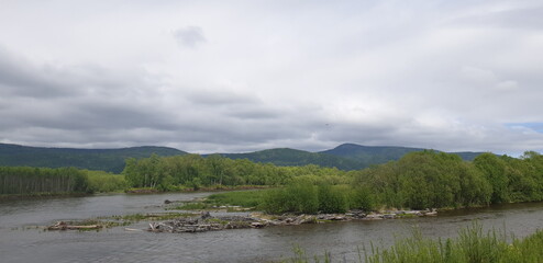 lake and mountains
