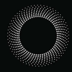 Abstract winter background set, border template with blank space for text. Circle, ring shape made of spots, dots, small beads, blots, snowflakes.