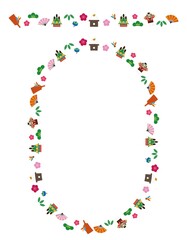 正月飾り01_04（お正月らしい飾りで作ったかわいいフレーム）