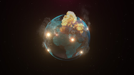the war on the earth, 3d rendering
