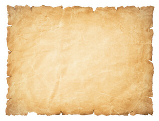 old parchment paper sheet vintage aged or texture isolated on white background - obrazy, fototapety, plakaty