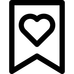 heart bookmark icon vector