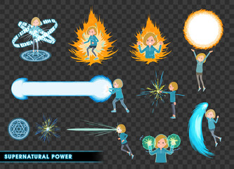 超能力を発揮するパーカーを着た女性のセット