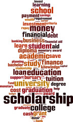 Obraz premium Scholarship word cloud