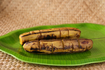 Boiled Plantains or steamed banana is a popular breakfast food of Kerala India Sri lanka. Indian traditional dish served during Onam and Vishu sadya as a side. 