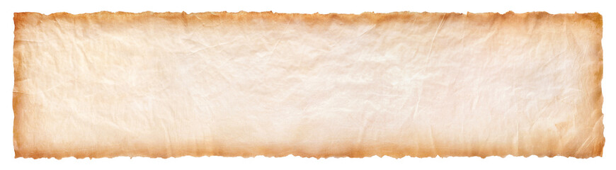 old parchment paper sheet vintage aged or texture isolated on white background