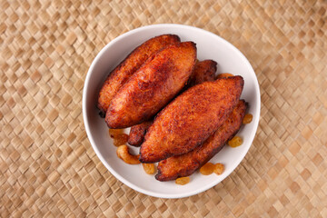 Unnakkaya , banana rolls,  popular Kerala snack for Ramadan Kareem, India, sri Lanka . Traditional Iftar food dish Malabar Muslim feast. Holy month of Ramadan. tea time snack