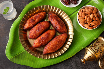 Unnakkaya , banana rolls,  popular Kerala snack for Ramadan Kareem, India, sri Lanka . Traditional...