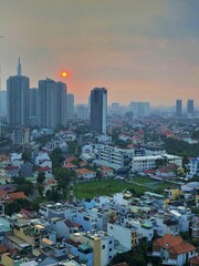 Sunset over ho chi minh city