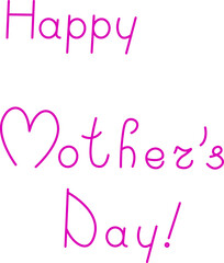 Pink vector hand written banner happy mother's day for greetings and invitations