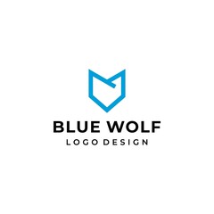 Fototapeta premium Modern, simple and unique logo about a wolf's head on a light background. EPS 10, Vector.