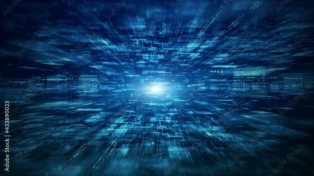 Poster digital cyberspace futuristic, digital data matrix flowing and lighting, high speed connection data 
