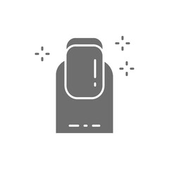 Vector french manicure, square nail gray icon.