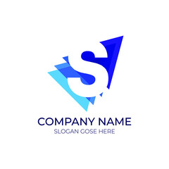 Fototapeta premium Modern S letter logo । technology s Logo design । rocket logo । up logo