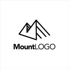simple line art mountain logo company brand graphic design for nature landscape template idea
