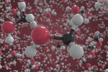 Methanol molecule, scientific molecular model, 3d rendering