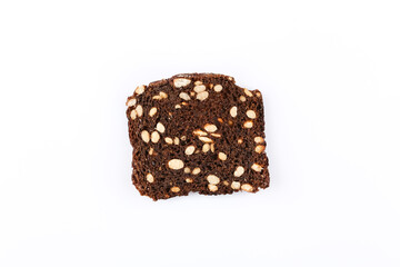 Slice of black bread with sesame