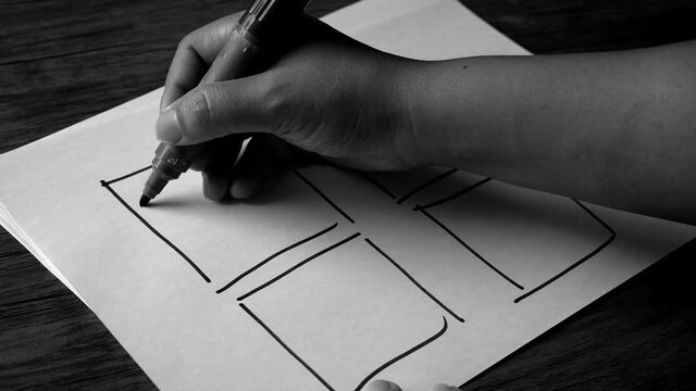 UX mobile application wireframe. Sketch, prototype, framework, layout future app design project. 