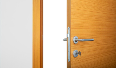 Obraz premium fron view opening the door. Isolated on white