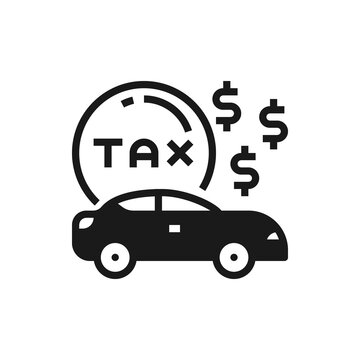 Car Icon Tax Vector Illustration