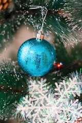 blue christmas ball