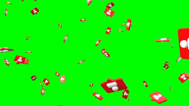 Social media follow icon on green chroma key.
Loop able abstract animation.

