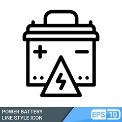 power battery icon in line style. vector illustration isolated on white background. color can be edit. EPS 10