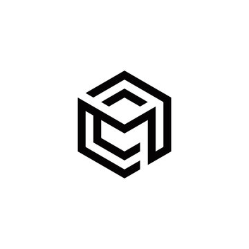 c m cm mc initial logo design vector template