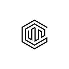 c m cm mc initial logo design vector template