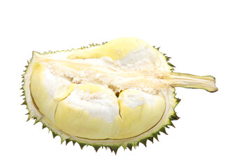 Fototapeta na wymiar Half of durian fruit isolated on white background