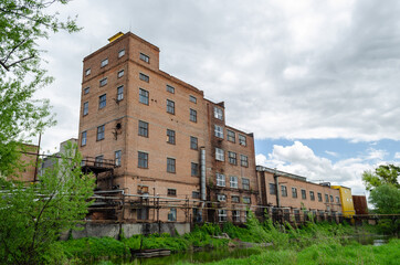 View of factory buildings