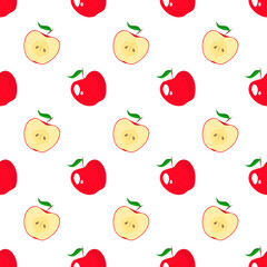 Seamless pattern with cute apples, good for any project.